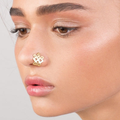 14k Gold Celtic Cross Faux Nose Ring – Shirli's Jewelry