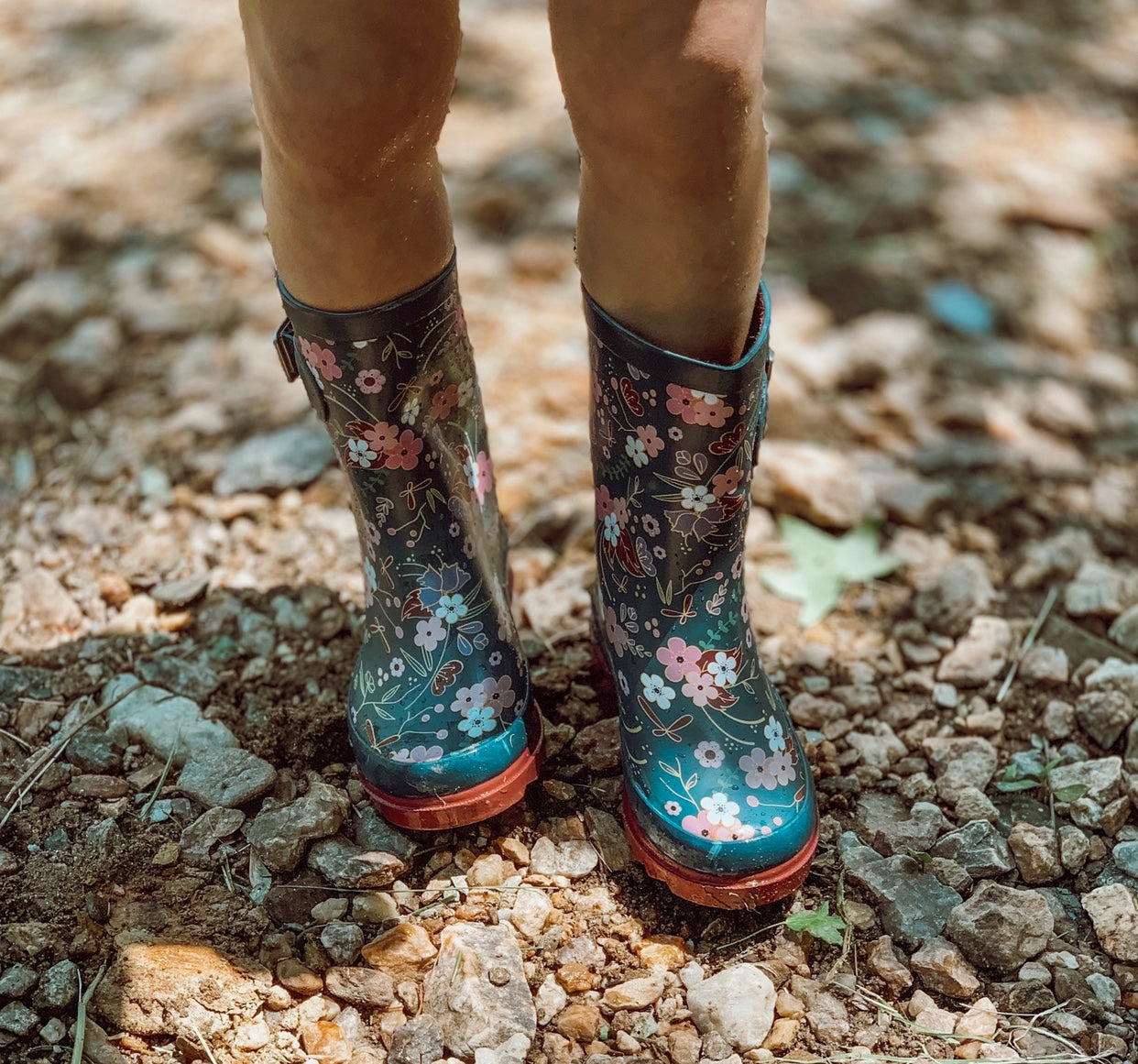 floral rain boots