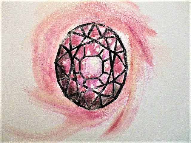 Pink tourmaline painting by Frank Chin