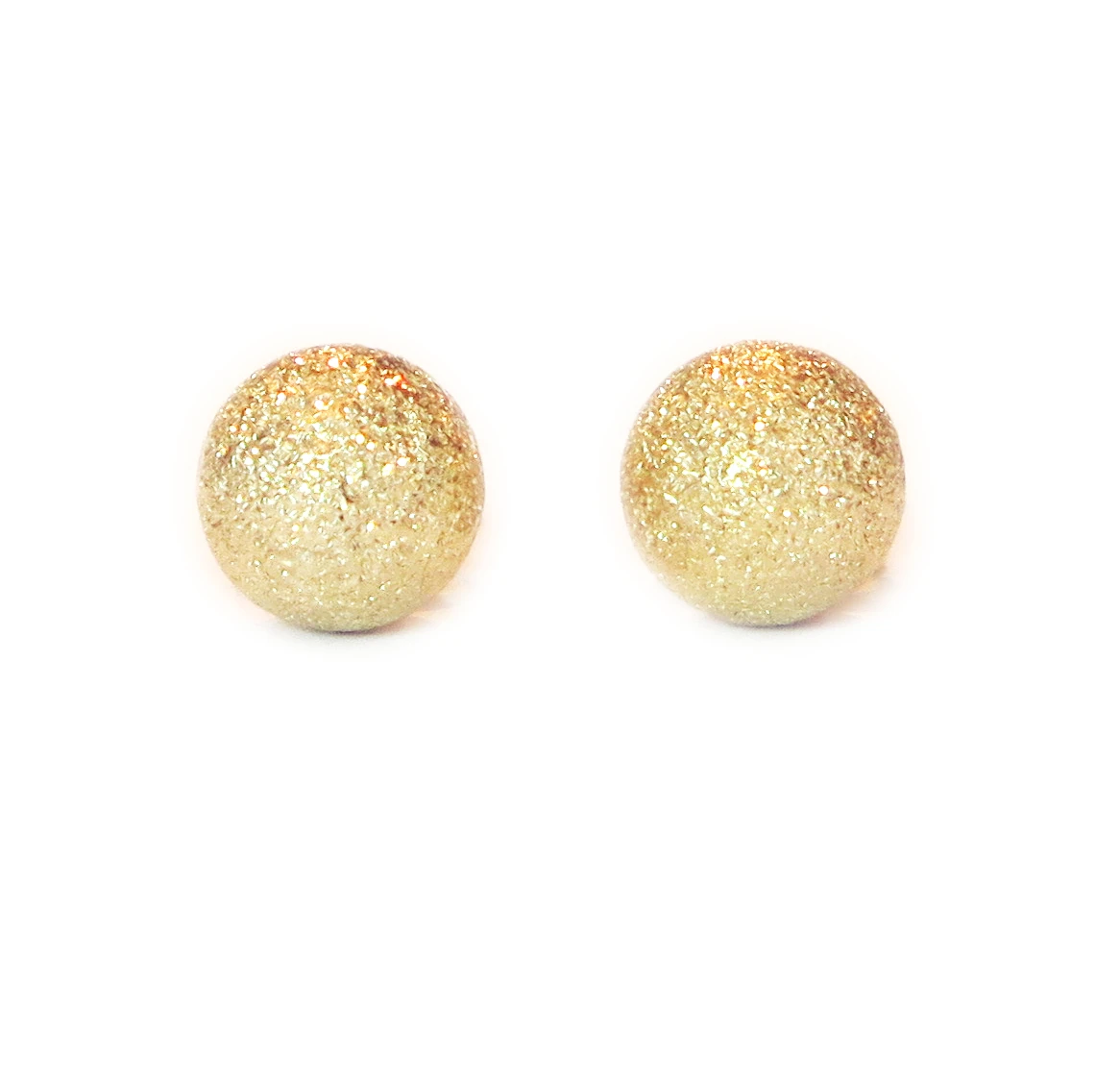 spherical gold stud earrings