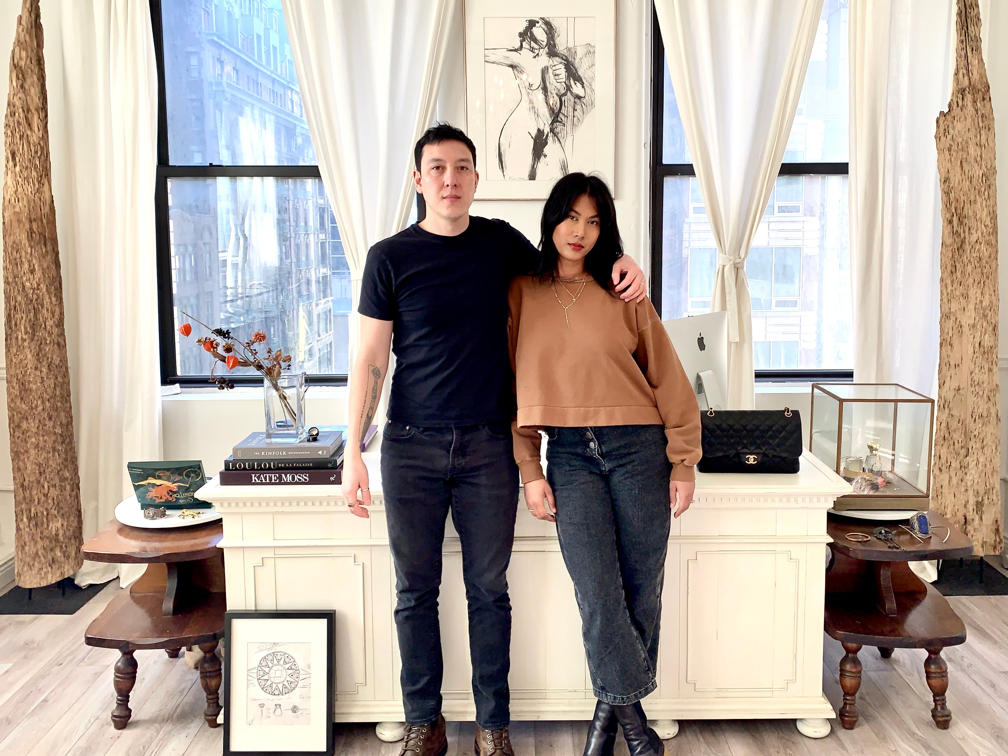 Dana and Rad Chin in their NYC Jewelry Studio