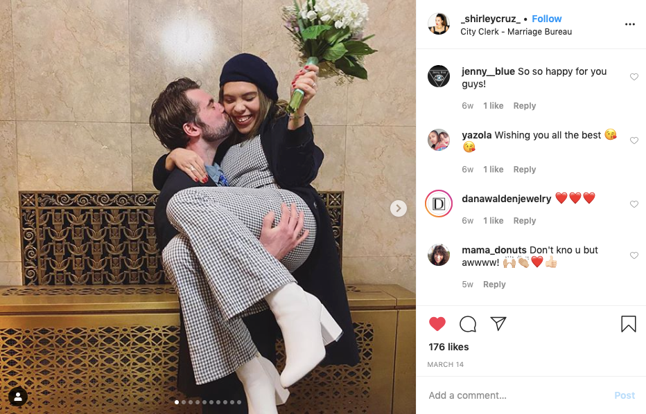 Instagram post from Dana Walden bridal client, Shirley Cruz