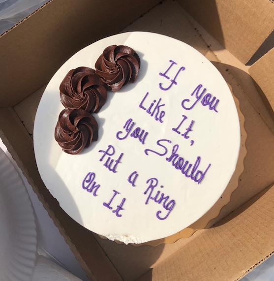 Engagement Cake: Becky & Josh get engaged.