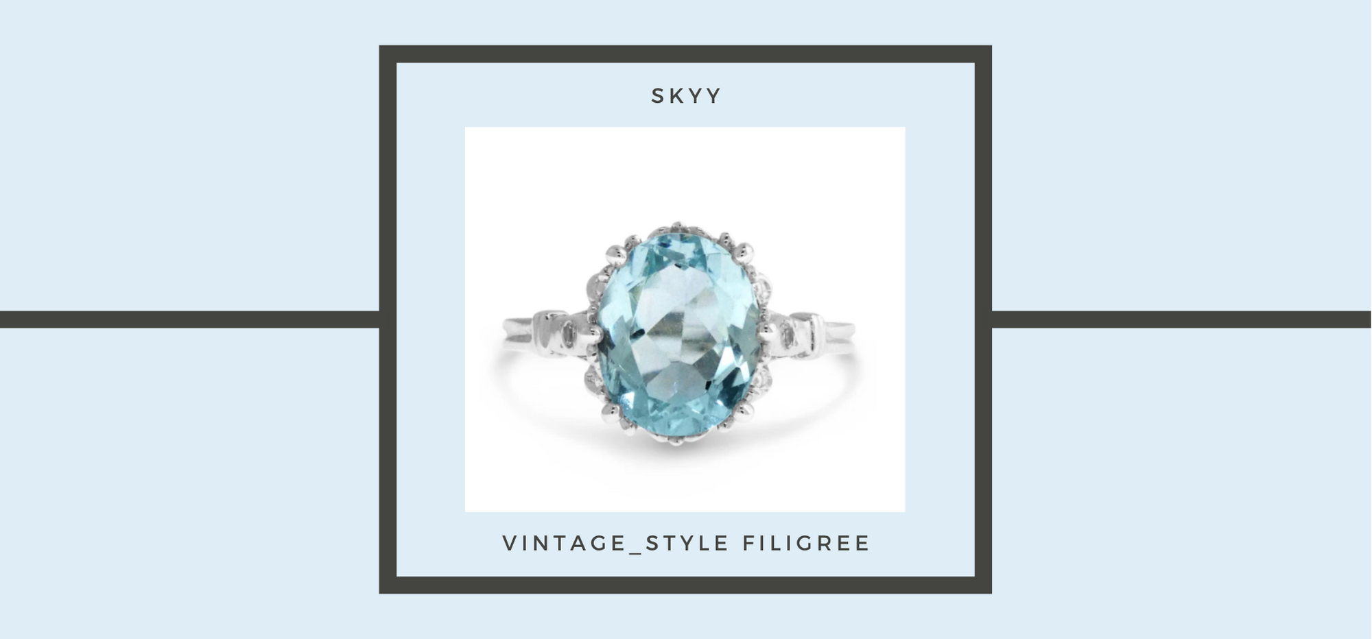 Sky aquamarine engagement ring