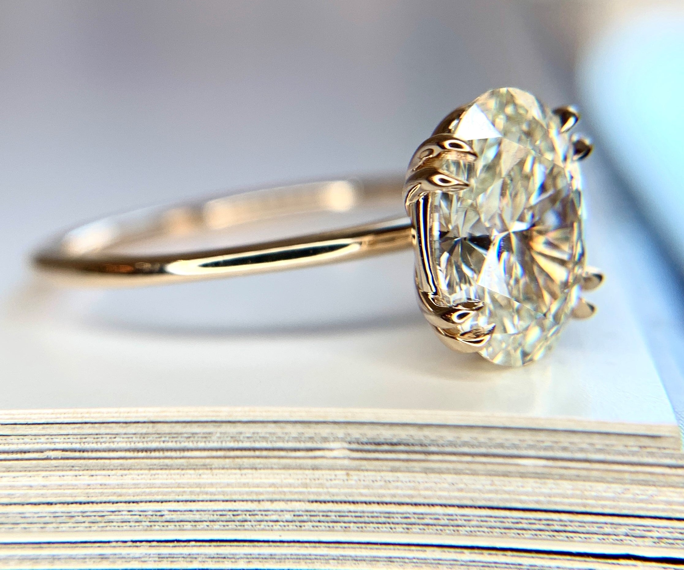 Jessa 1.5ct oval lab diamond engagement ring