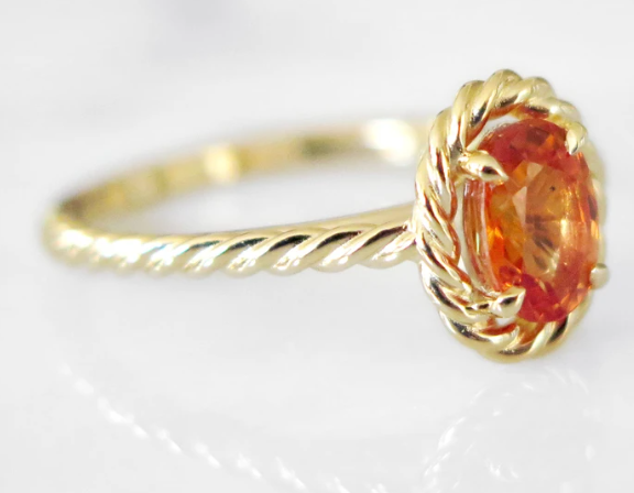 Chantalle orange sapphire engagement ring