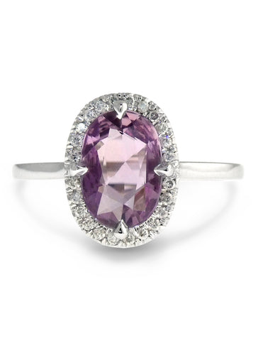 Purple Sapphire Halo Ring- The Aura of Sapphires