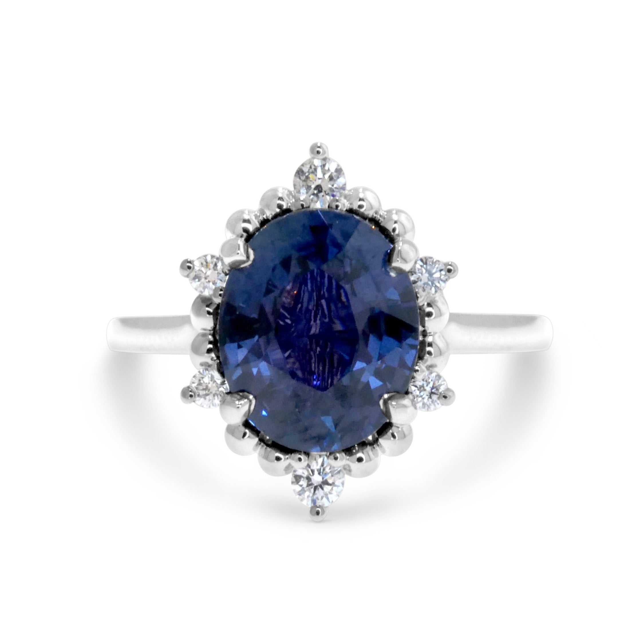 Mila 2ct Sapphire Engagement Ring with Celestial Halo