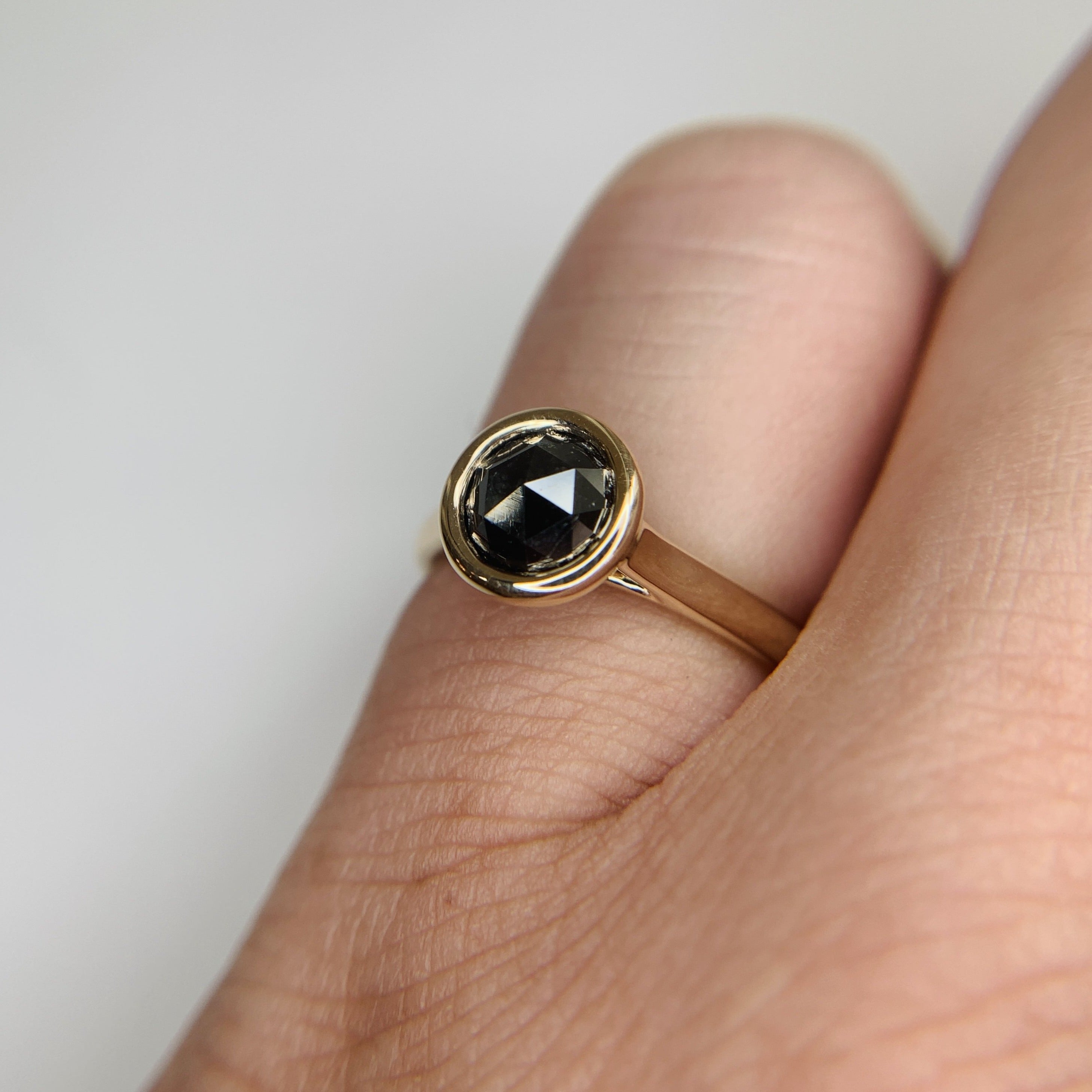 Lilith 1.28ct Rose-Cut Black Diamond Engagement Ring