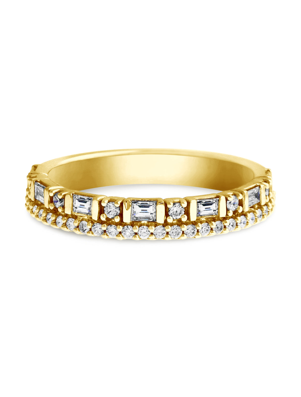 Linea Baguette & Round Diamond Wedding Band