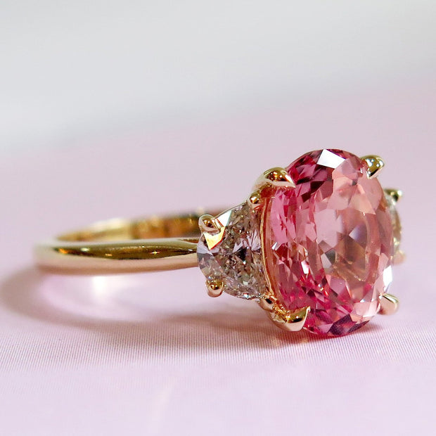 Minal 3.76 Carat Padparadscha Sapphire Engagement Ring for $5600 in ...