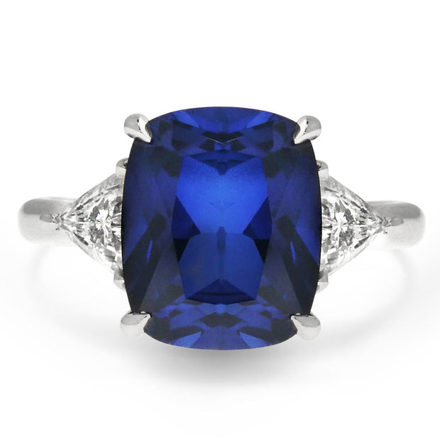 4 Carat Blue Sapphire Engagement Ring 