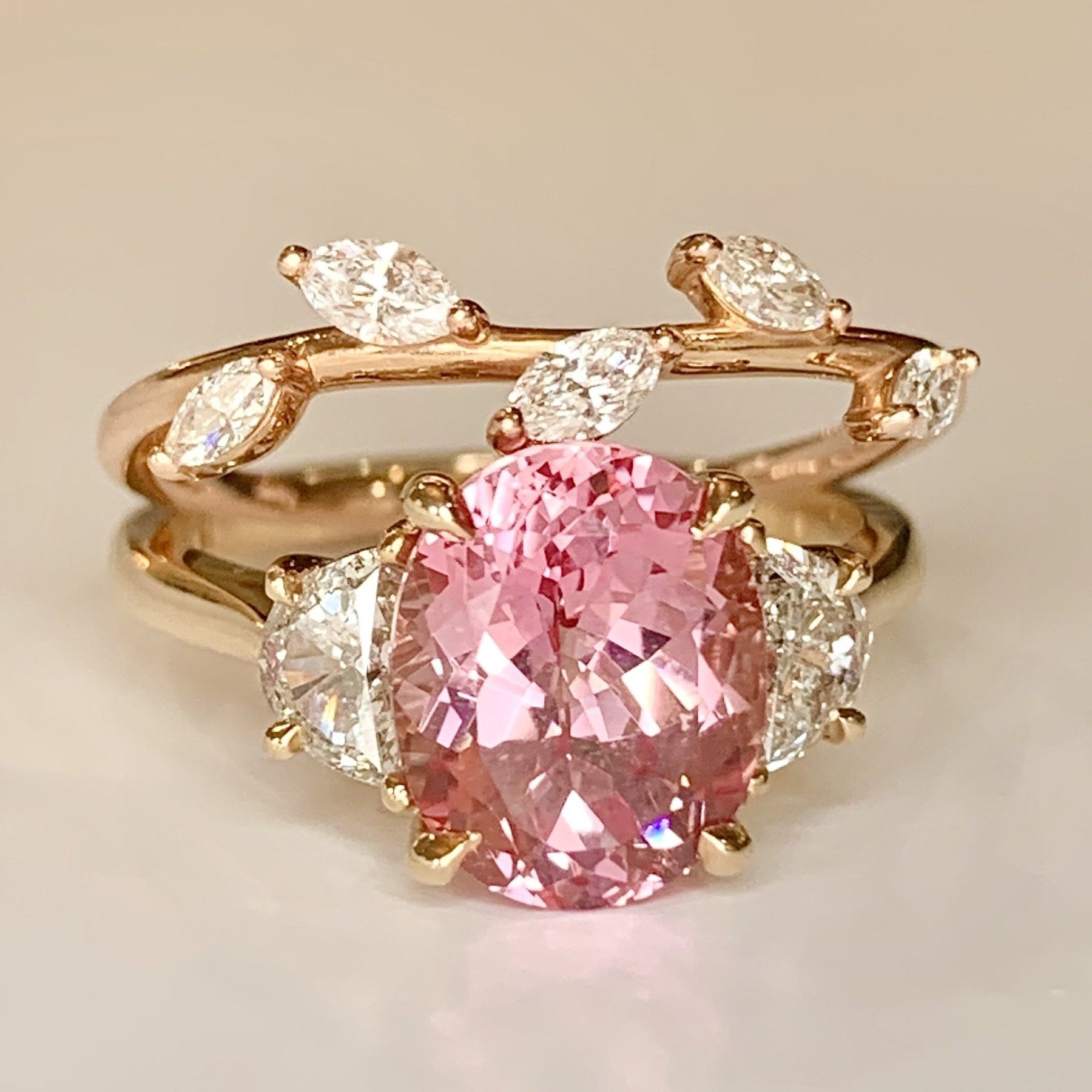 Minal 3.76 Carat Padparadscha Sapphire Engagement Ring – Unique ...