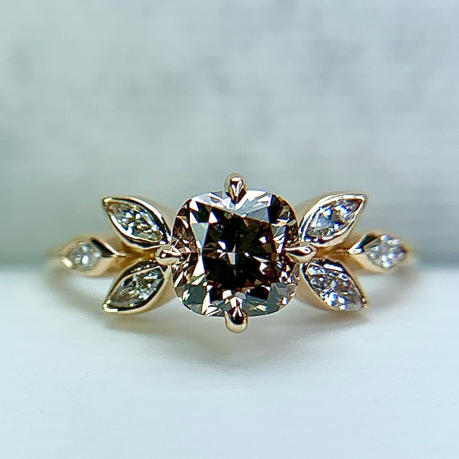 Hattie champagne diamond engagement ring- DANA WALDEN BRIDAL JEWELRY