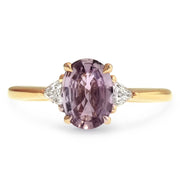Apryl 1.01ct Mauve Sapphire & Trillion Diamond Engagement Ring