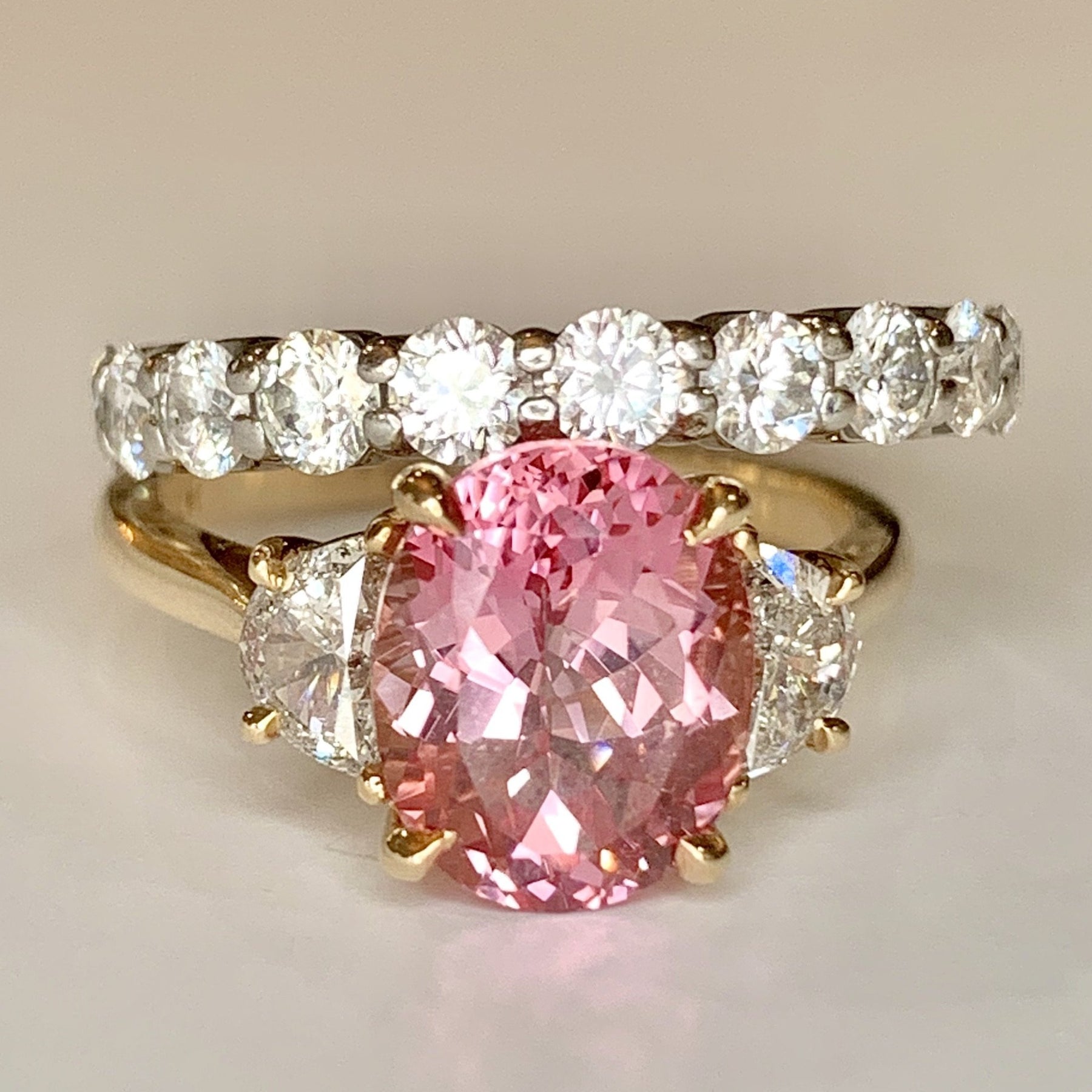 Minal 3.76 Carat Padparadscha Sapphire Engagement Ring – Unique ...