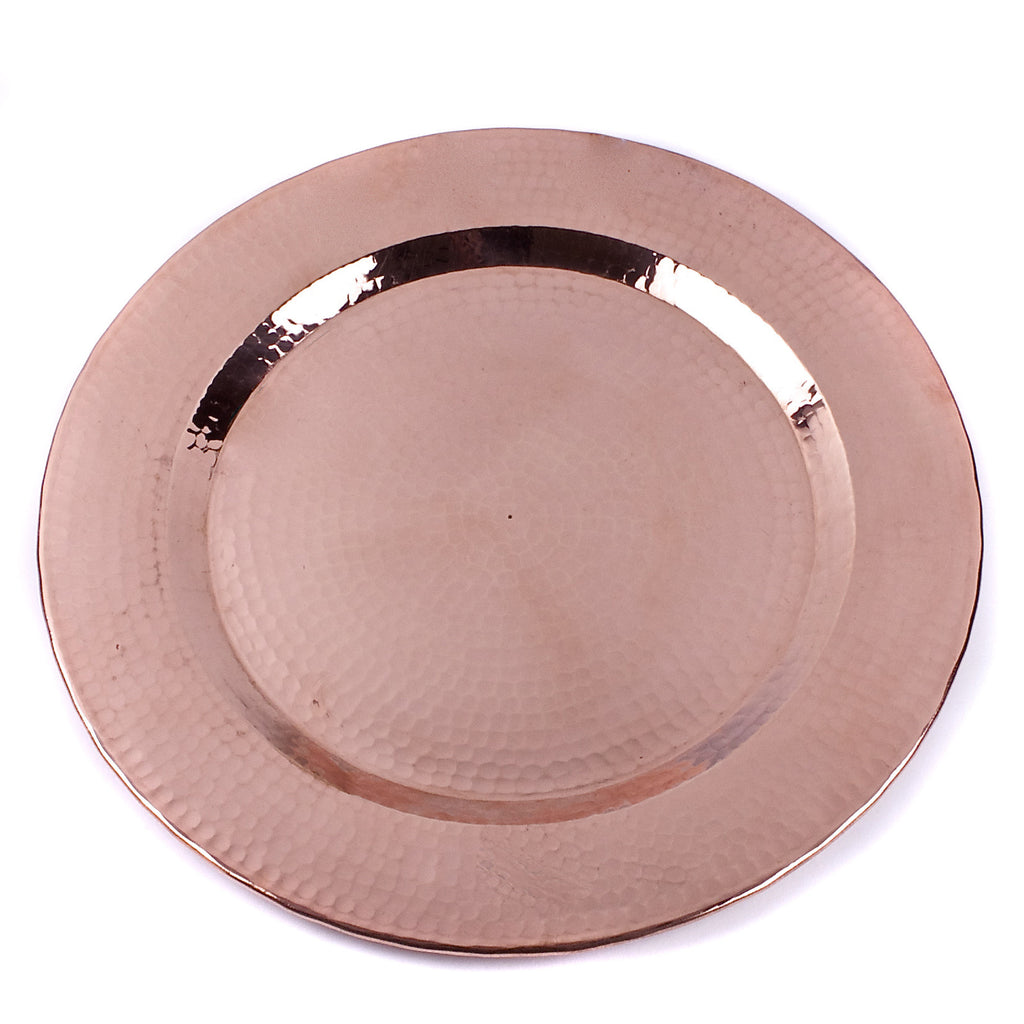Hammered Copper Charger Plate / Polished Finish - Tlalli Designs