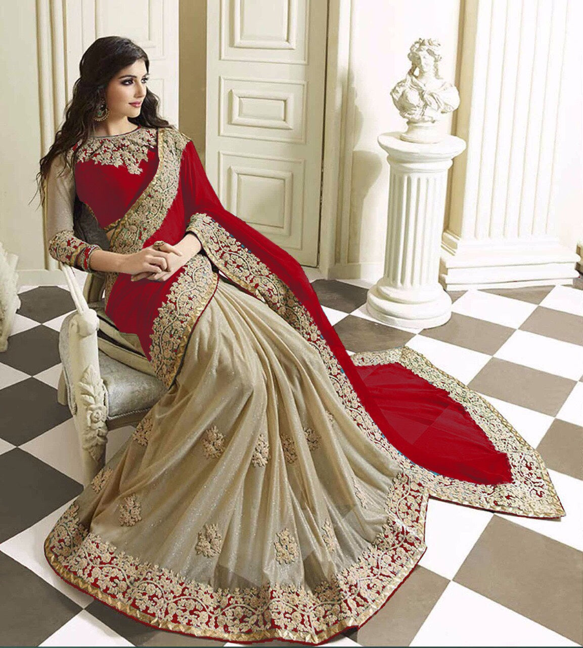 traditional party wear saree