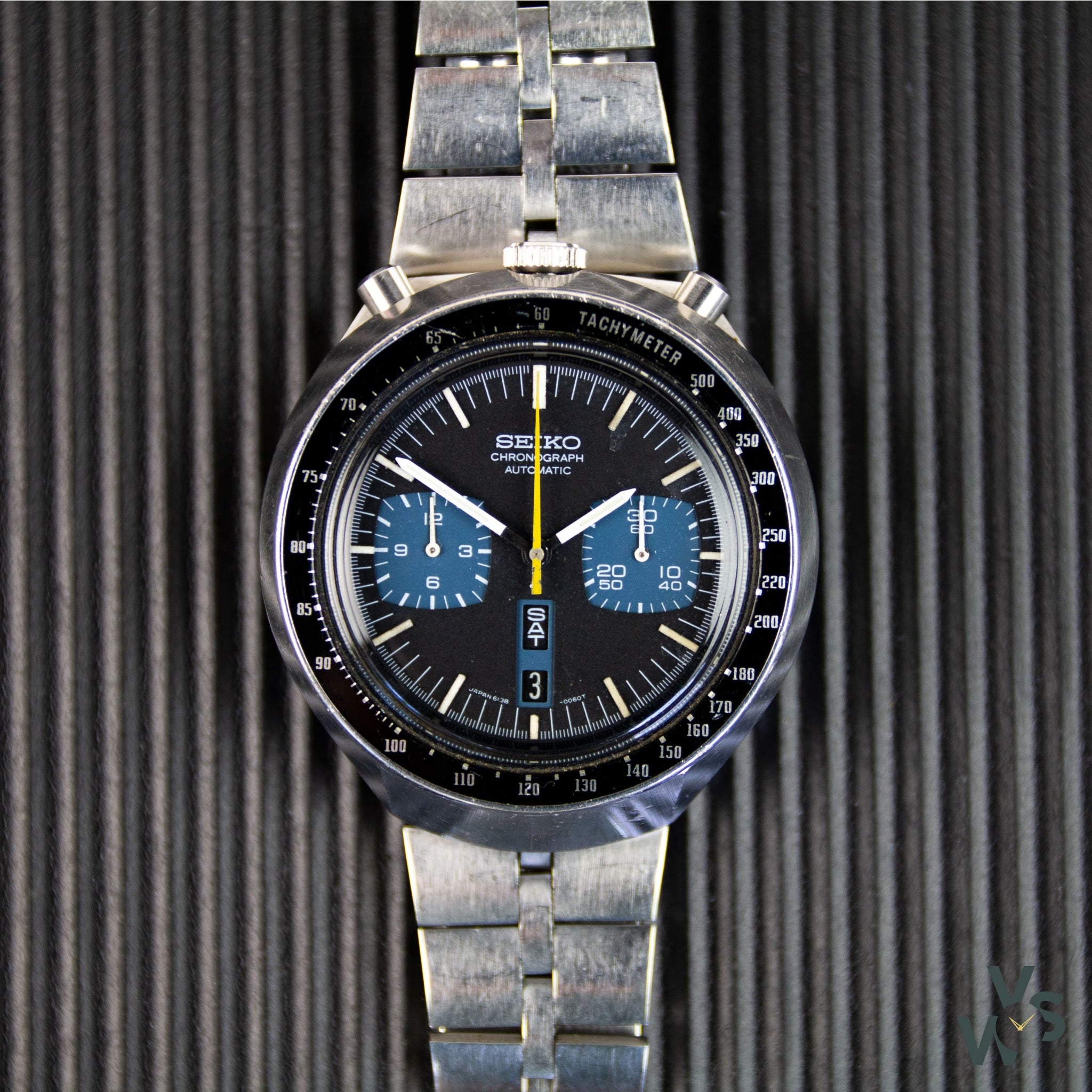 1977 Seiko Chronograph Automatic 'Bullhead' reference 6138-0040 – Blue –  Vintage Watch Specialist