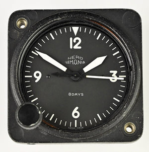 Nero Lemania 7510 - 8 Day Aircraft Cockpit Clock - Dated 1958 - Original Condition with Military Markings