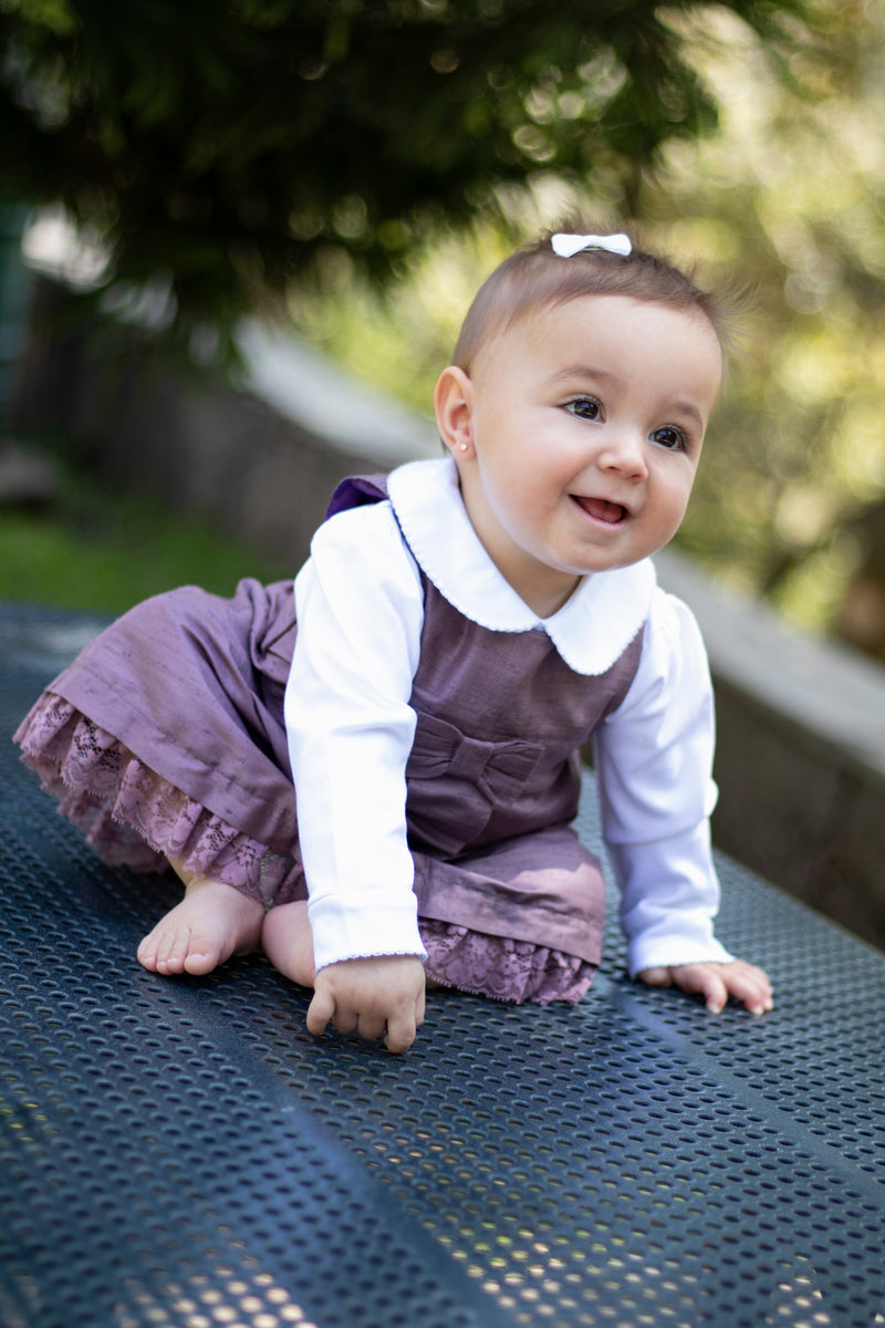 Jumper Taupe Con Mono Bebe Nina Morisketa