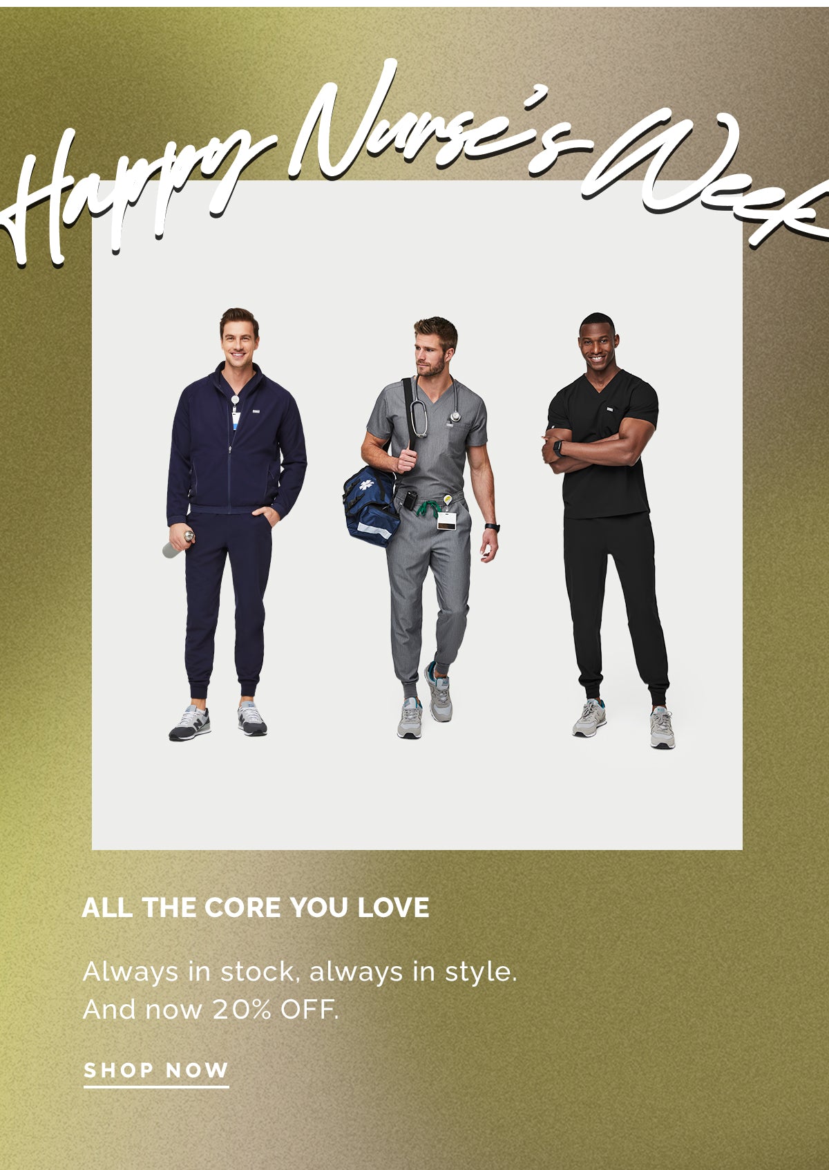  ALL THE CORE YOU LOVE Always in stock, always in style. And now 20% OFF. SHOP NOW 