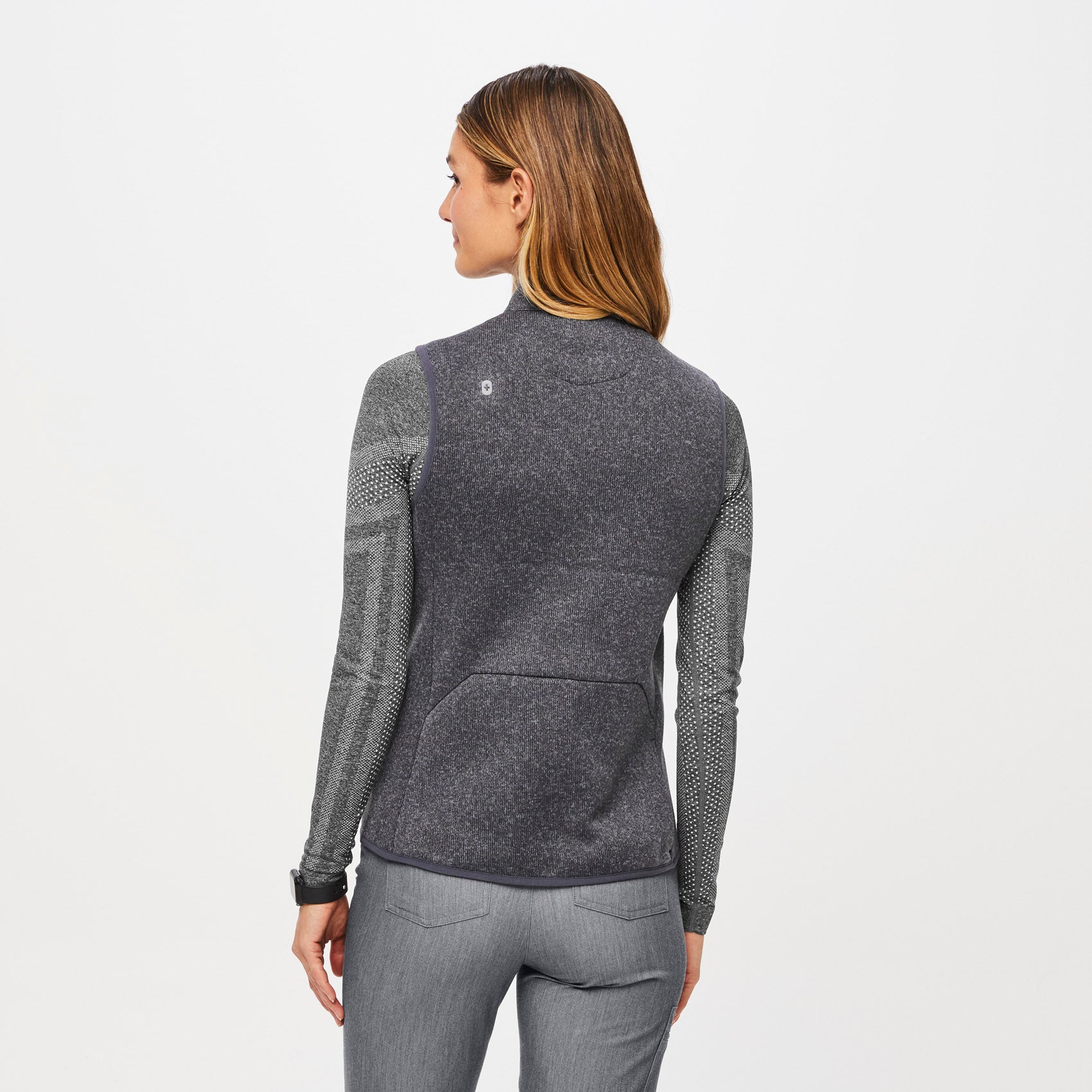 Women's On-Shift Sweater Knit Vest™ - Heather Dark Charcoal · FIGS