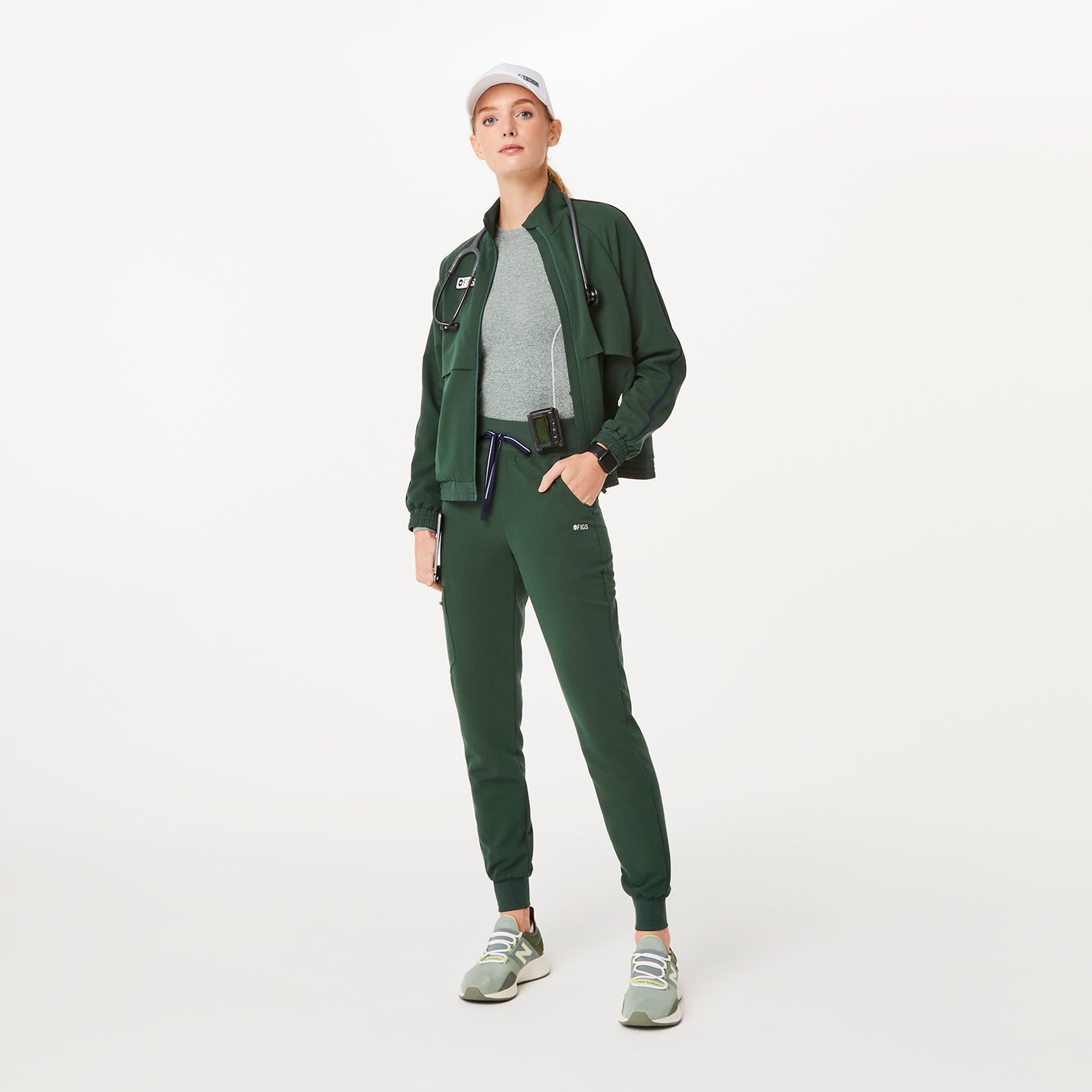 Pantalón de uniforme médico Zamora de cintura alta para mujer™ - British  Racing Green · FIGS