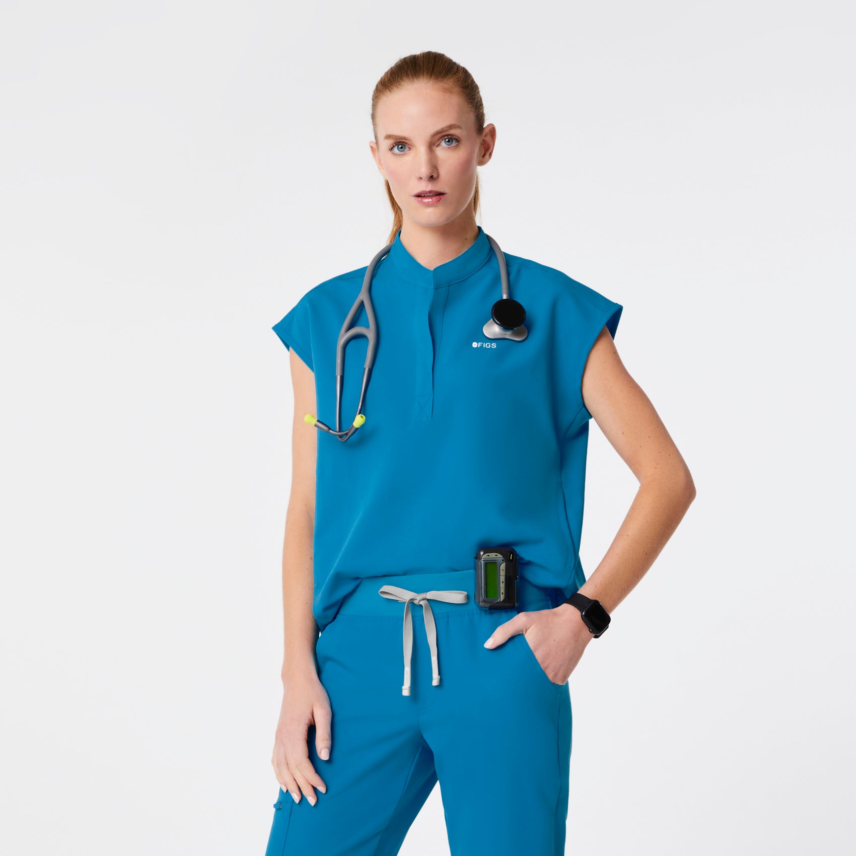 Women's Rafaela Oversized Scrub Top™ - Extreme Blue · FIGS