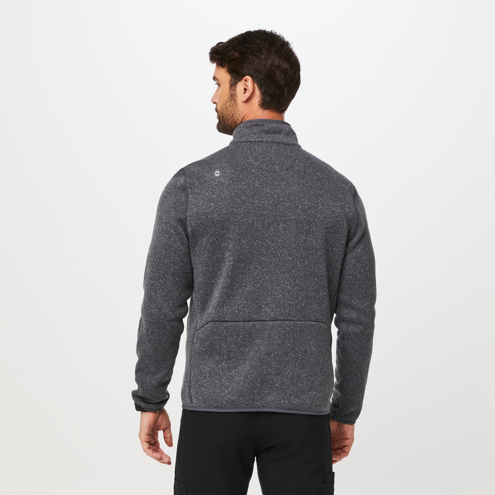 Men’s On-Shift™ Sweater Knit Jacket - Heather Dark Charcoal · FIGS