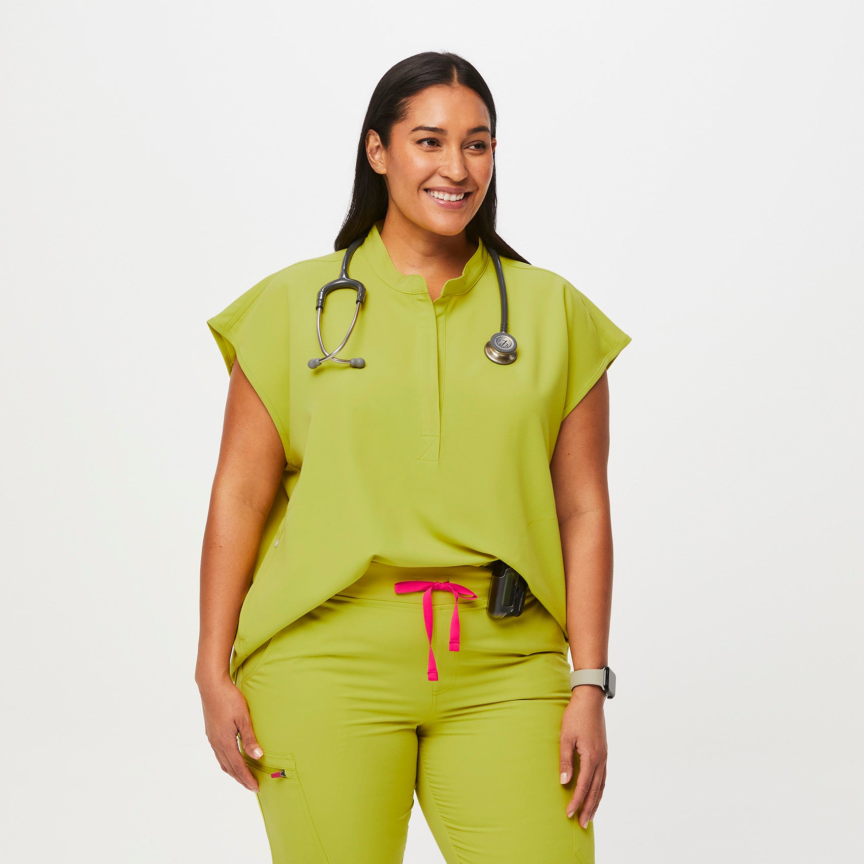 Women's Rafaela Oversized Scrub Top - Limeade · FIGS