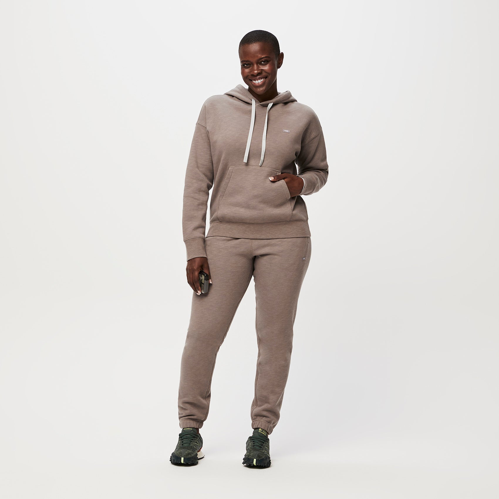 Women's Off-Shift Hoodie Sweatshirt™ - Dark Fawn · FIGS