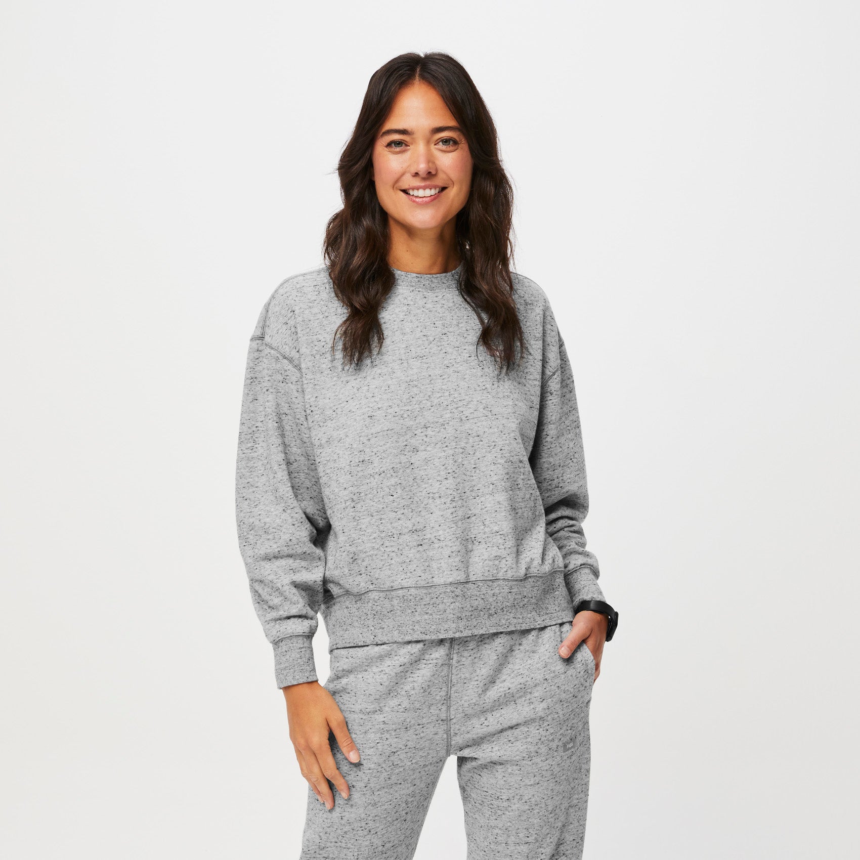 Women's Off-Shift™ Relaxed Sweatshirt - Heather Grey · FIGS