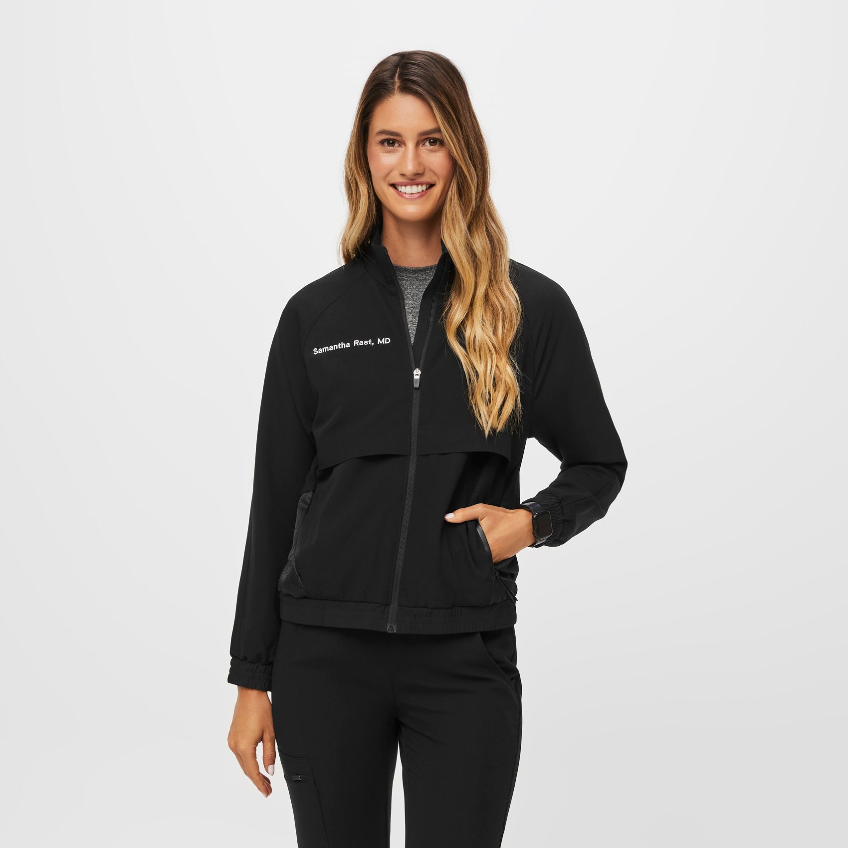 Women's Sydney Scrub Jacket - Black · FIGS