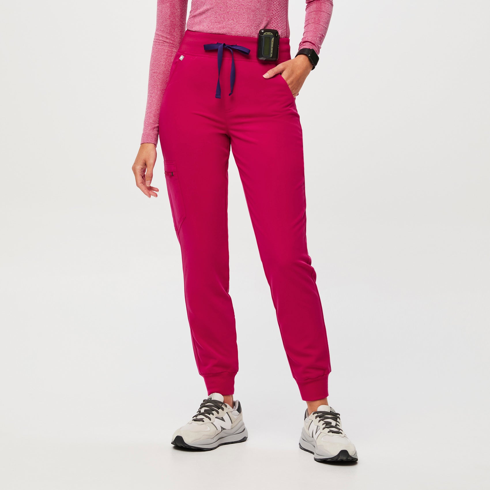 Pantalones deportivos de uniforme médico cintura alta Zamora™ para mujer -  Rosa ultra · FIGS