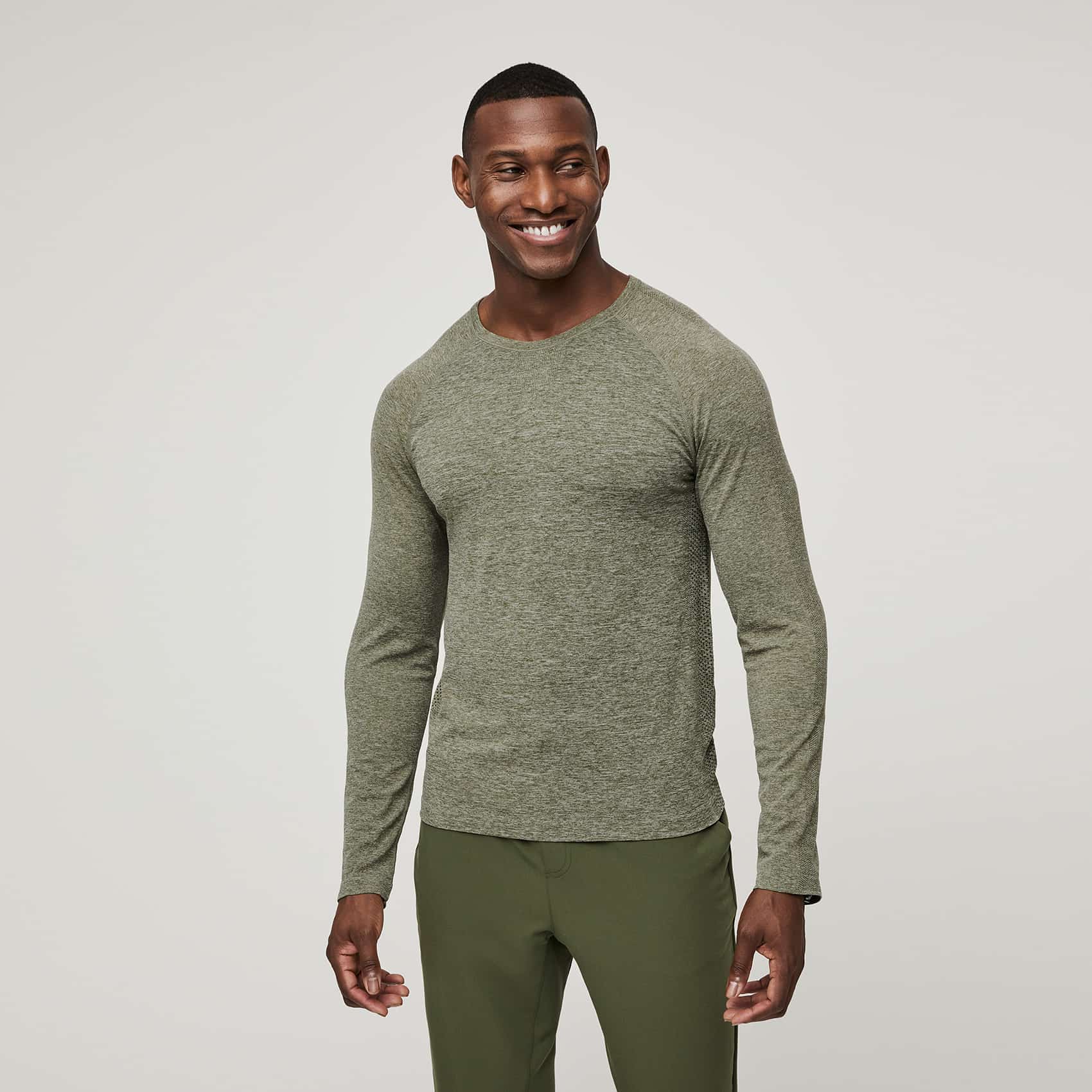 Men's Makato Longsleeve Performance Underscrub - Dark Olive · FIGS