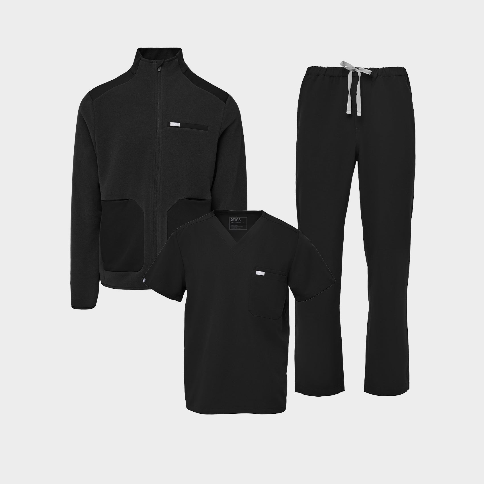 Men's Makato Seamless Longsleeve Underscrub - Black · FIGS