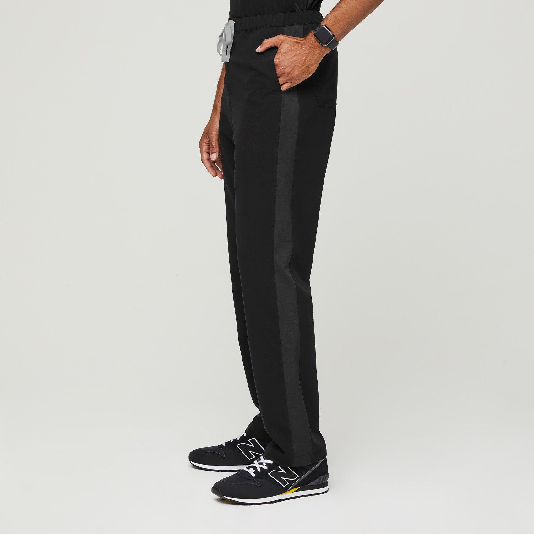 Straight Leg Panel Sweatpants Black
