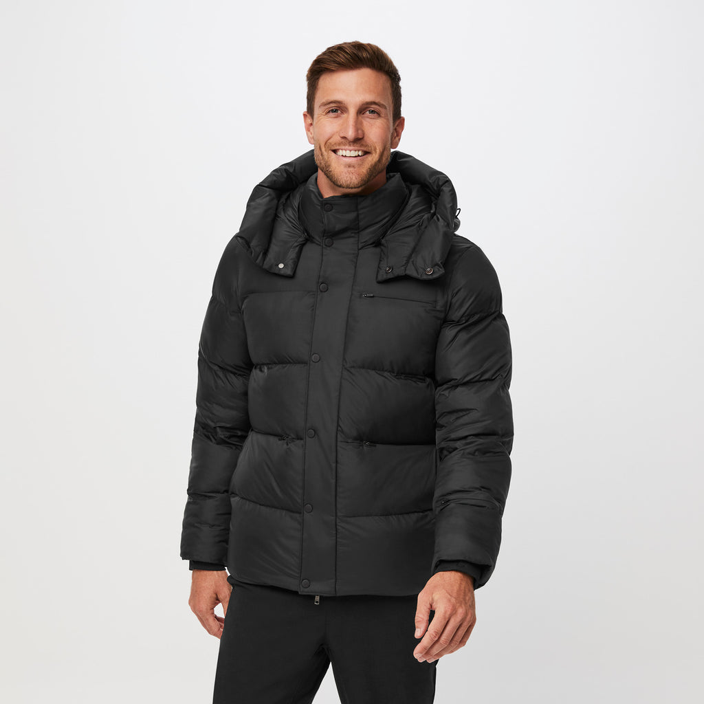 men's Black Zahn Puffer - S / Black - FIGS - Premium Scrubs, Lab Coats ...