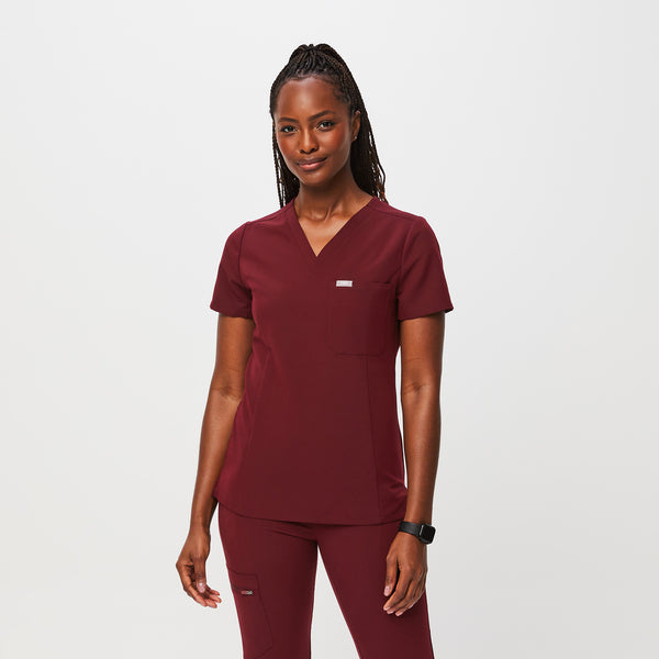 Women's Burgundy Scrub Tops | FIGS