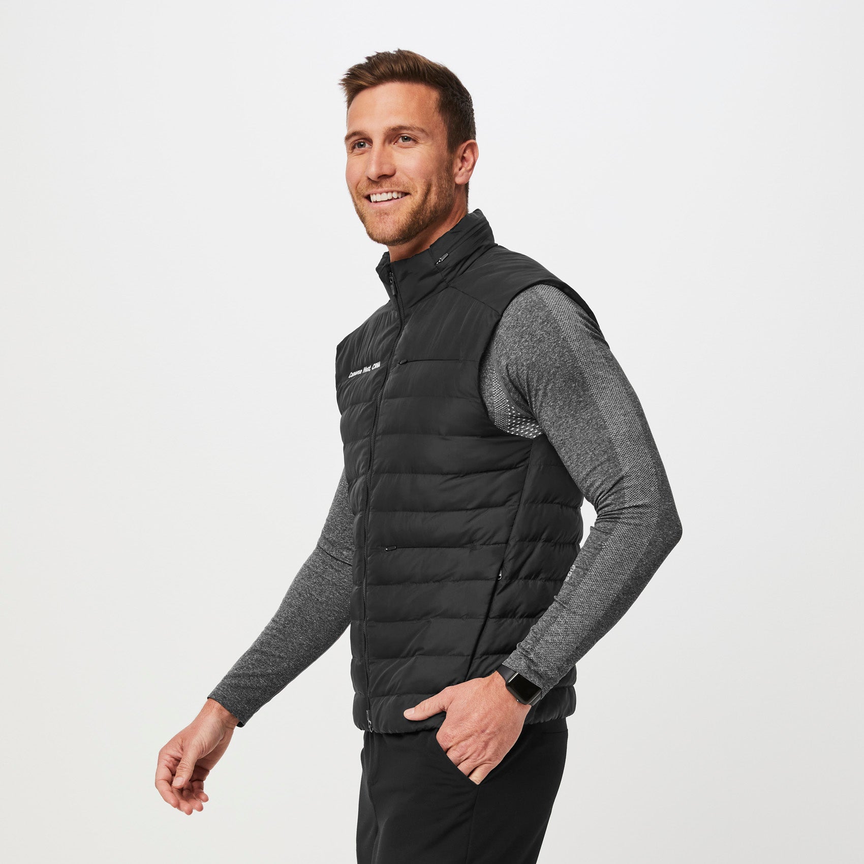 Men's On-Shift Packable Puffer Vest™ - Black · FIGS