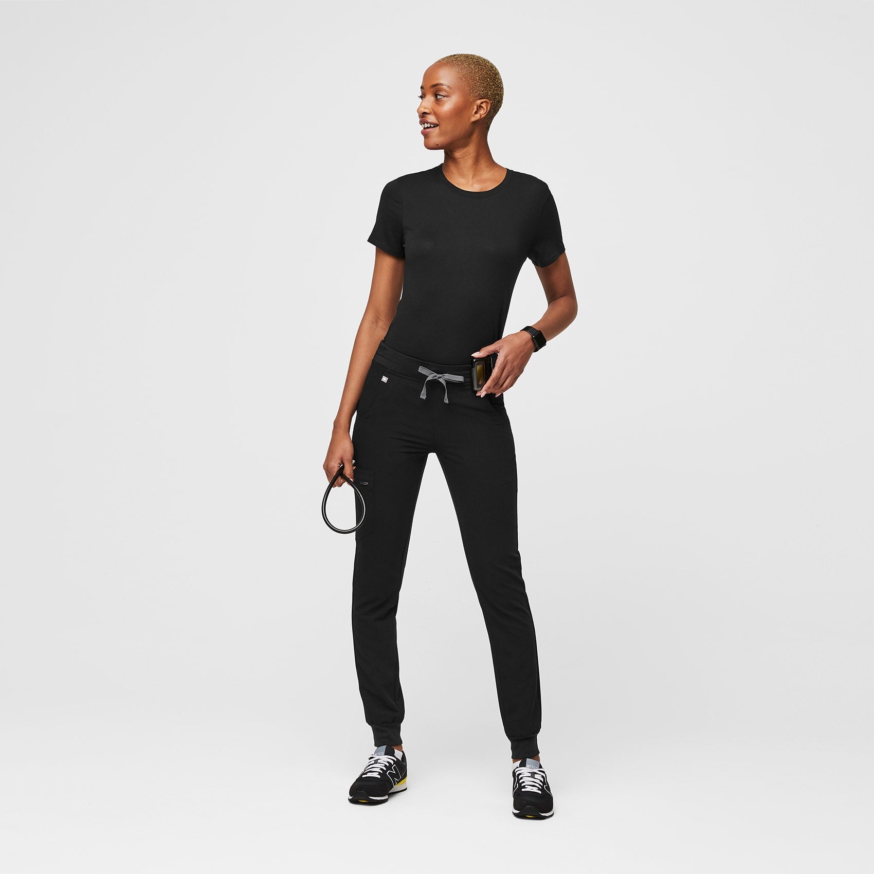 Women's Supersoft Shortsleeve Underscrub - Black · FIGS