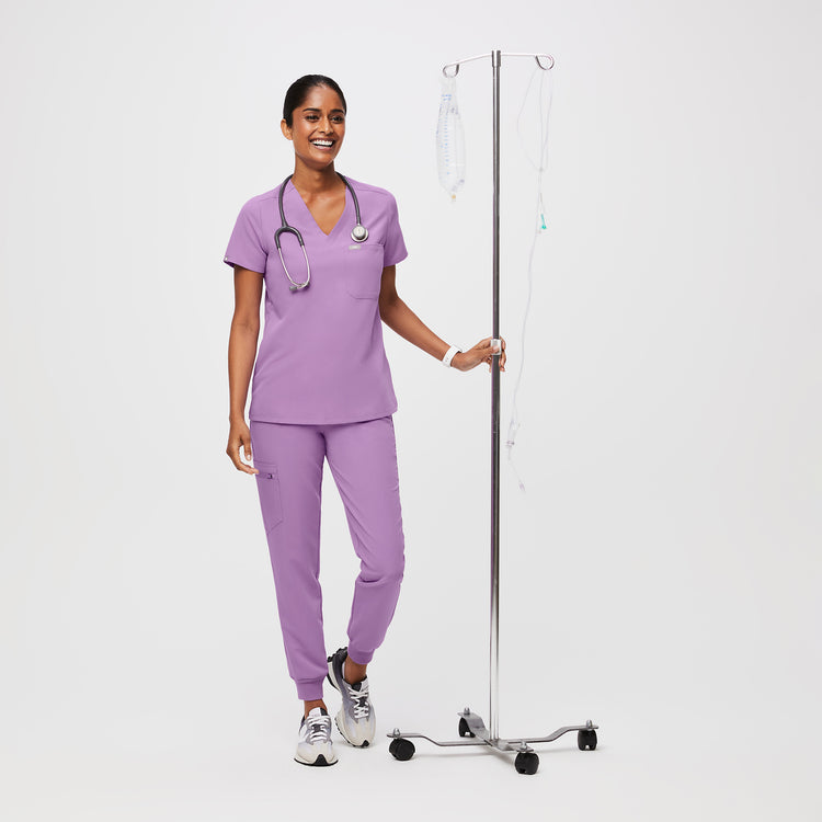 Women's Lilac Dawn Caribbean Blue + Lilac Dawn Scrubs · FIGS