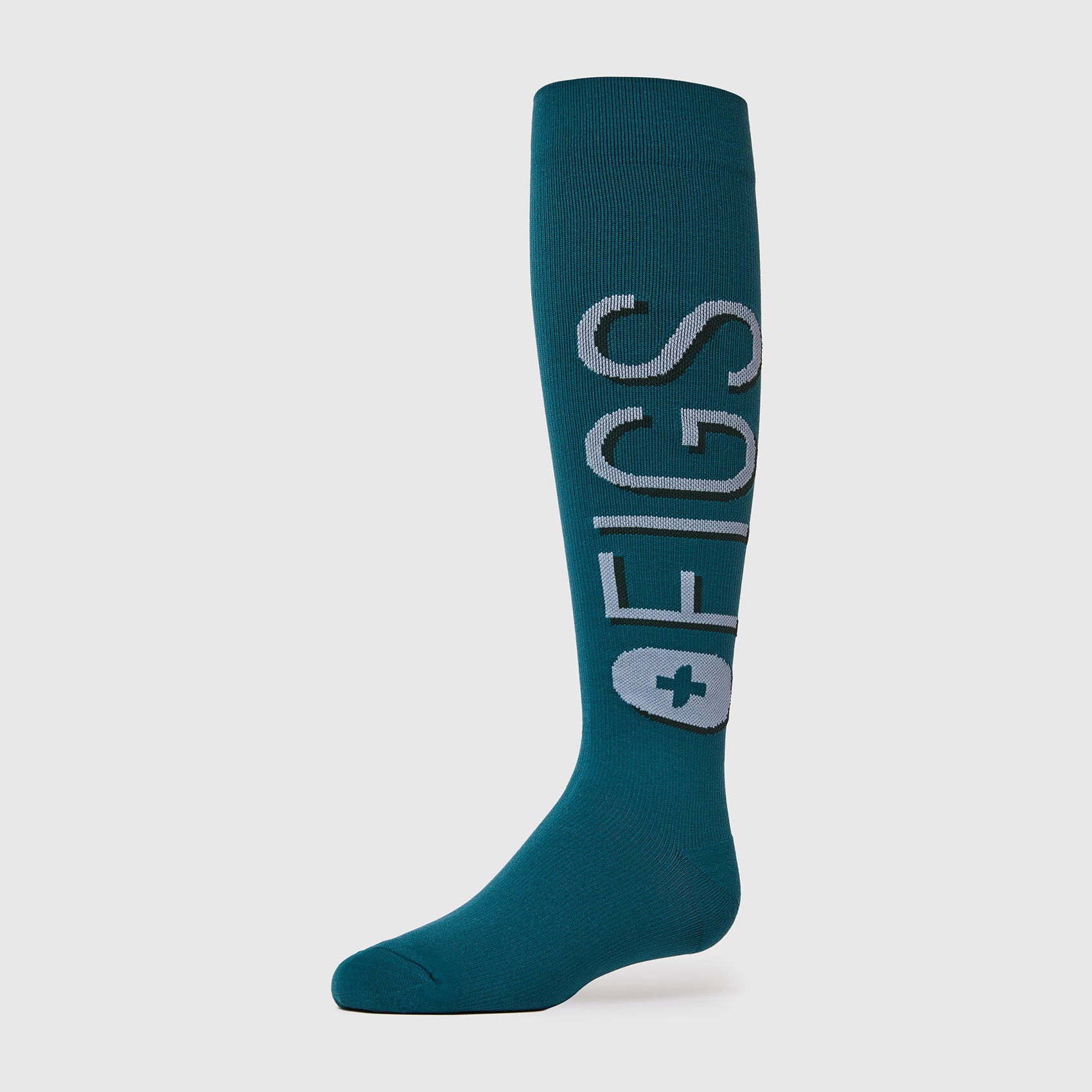 Women's FIGS Logo Compression Socks - FIGS Logo/Caribbean Blue