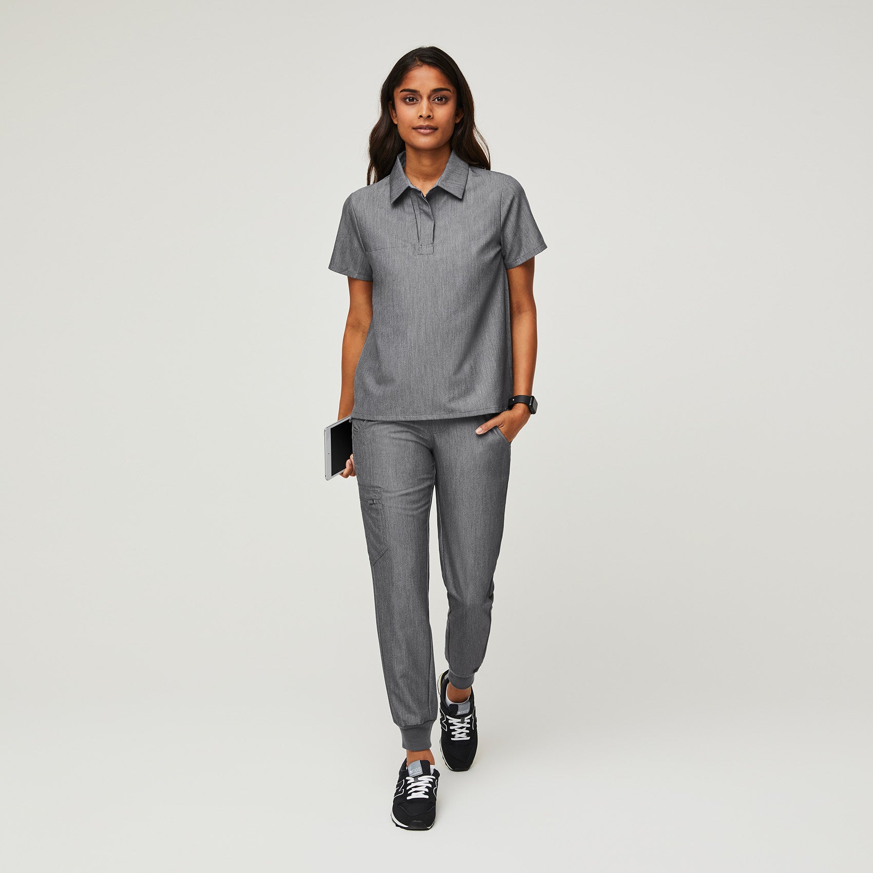 Women's Nala Shortsleeve ScrubPolo™ - Graphite · FIGS