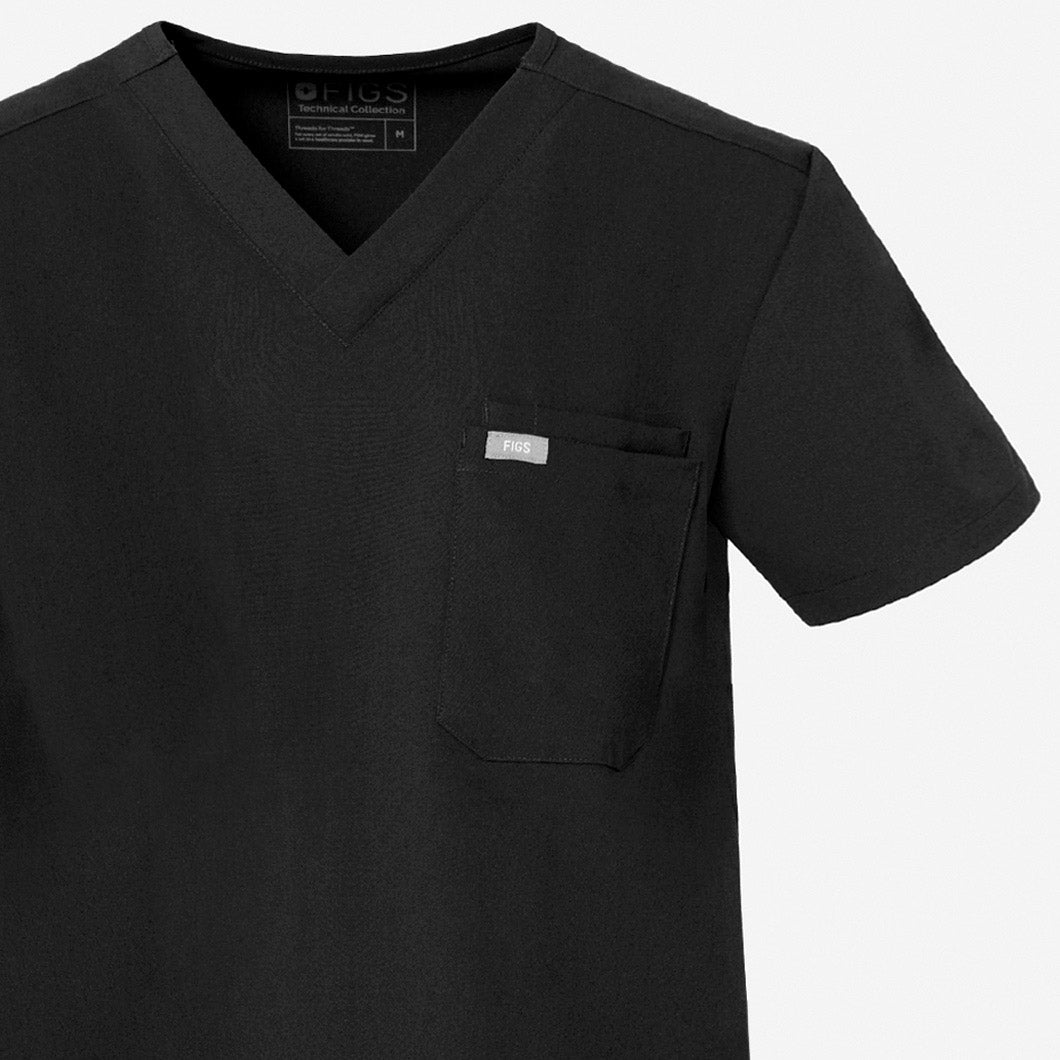 Men's Leon™ Double Untility Scrub Top - Black · FIGS