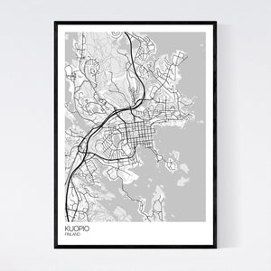 Kuopio City Map Print