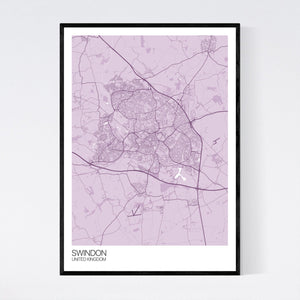 Swindon City Map Print