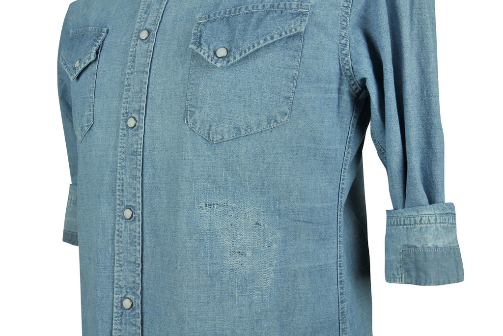 Remi Relief Chambray Repair Shirt in Used Blue – JEFFREY MARK
