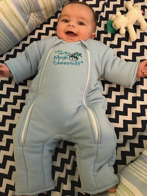 merlin's magic sleepsuit at 2 months